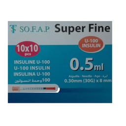 SERINGUE A INSULINE MICROFINE 0.5 ML BTE 100